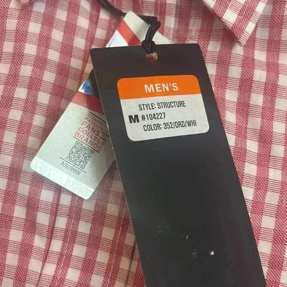 Antigua Western Plaid Button Up Shirt University of Wisconsin NWT Medium - Picture 3 of 5